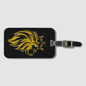 Étiquette À Bagage Lion Avec Couronne - Style Or 2 (Devant Horizontal)