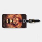 Étiquette À Bagage Lion avec texte personnalisable (Devant horizontal)