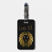 Étiquette À Bagage Lion d'or personnalisable (Dos Vertical)