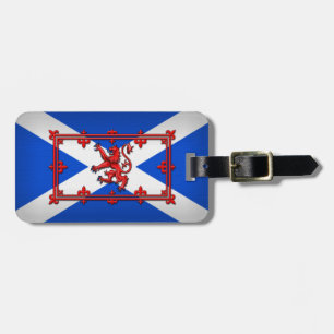 Étiquette À Bagage Lion effréné sur le drapeau écossais