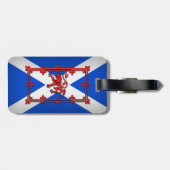 Étiquette À Bagage Lion effréné sur le drapeau écossais (Dos horizontal)