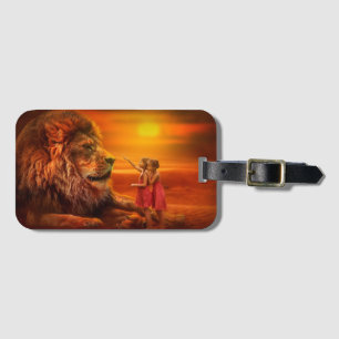 Étiquette À Bagage Lion et enfants