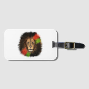 Étiquette À Bagage lion fierté noire rouge vert unité jungle chat roi