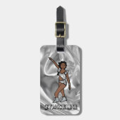 Étiquette À Bagage Liquid Silver White Dancer #1  (Devant Vertical)