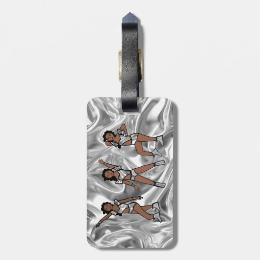 Étiquette À Bagage Liquid Silver White Dancer #1  (Dos Vertical)