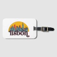 Lisbonne Portugal Ville Skyline Retro Cityscape Ar