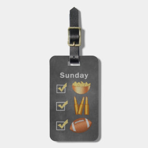 Étiquette À Bagage Liste de contrôle drôle du football de dimanche