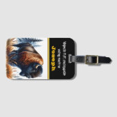 Étiquette À Bagage L'itinérance de buffles dans une forêt sereine (Devant Horizontal)