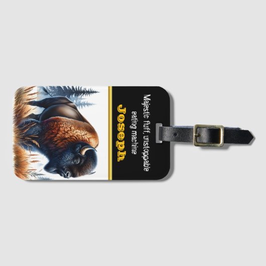 Étiquette À Bagage L'itinérance de buffles dans une forêt sereine (Devant Horizontal)