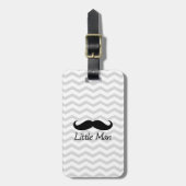 Étiquette À Bagage Little Man Mustache Chevron mignons Garçons (Devant Vertical)