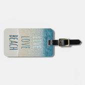 Étiquette À Bagage Live Love Beach Turquoise Blue Ocean Surf Waves (Devant horizontal)