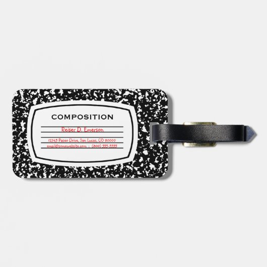 Étiquette À Bagage livre de composition (Dos horizontal)