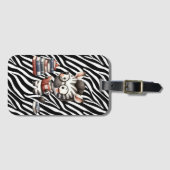 Étiquette À Bagage Livres De Lecture Zebra. (Devant Horizontal)