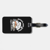 Étiquette À Bagage Livres et écorces - Conception de lecture de chien (Dos horizontal)