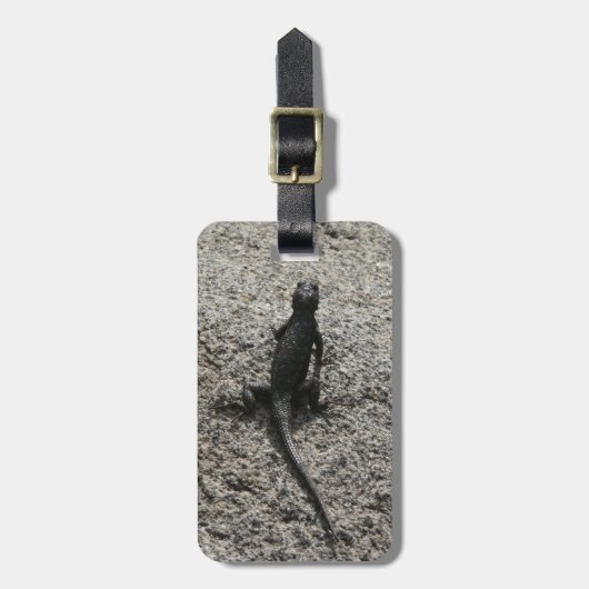 Étiquette À Bagage Lizard noir (Devant Vertical)