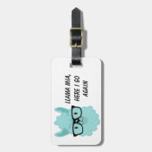 Étiquette À Bagage Llama Mia Turquoise (Devant Vertical)