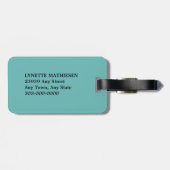 Étiquette À Bagage Llama Mia Turquoise (Dos horizontal)