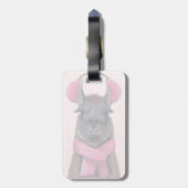 Étiquette À Bagage Llama rose (Dos Vertical)