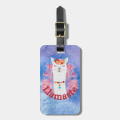 Étiquette À Bagage Llamaste Fleur gaie Llama (Devant Vertical)