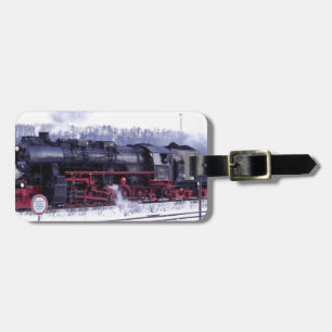 Étiquette À Bagage locomotive à vapeur chemin de fer gare