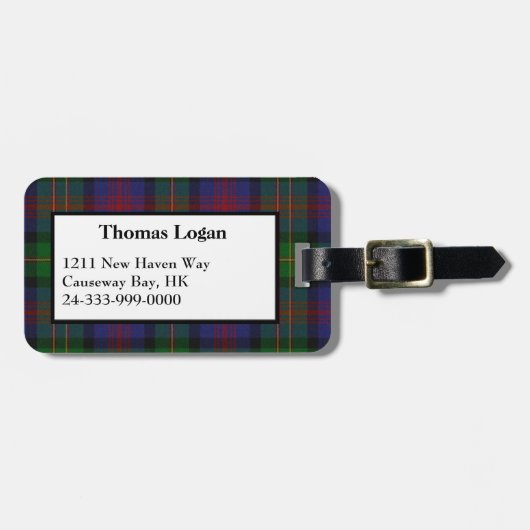 Étiquette À Bagage Logan Tartan Lit De Bagage Plaid (Devant horizontal)