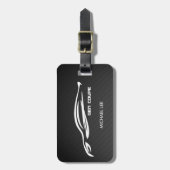 Étiquette À Bagage Logo blanc de silhouette de coupé de genèse (Devant Vertical)