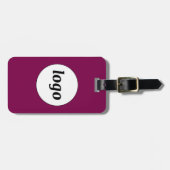 Étiquette À Bagage Logo Code QR Business Magenta Pink (Devant horizontal)