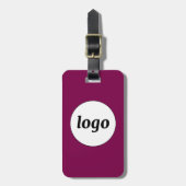 Étiquette À Bagage Logo Code QR Business Magenta Pink (Devant Vertical)