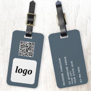 Étiquette À Bagage Logo Code QR Charbon Gris Promotion des Entreprise