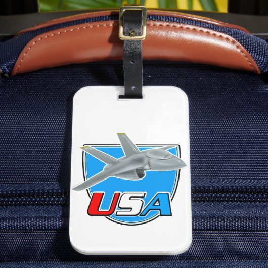 Étiquette À Bagage logo d'avion à réaction USA (Insitu Rectoal 2)