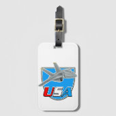 Étiquette À Bagage logo d'avion à réaction USA (Devant Vertical)
