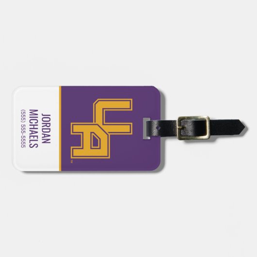 Étiquette À Bagage Logo de l'Université d'Albany Initials (Devant horizontal)