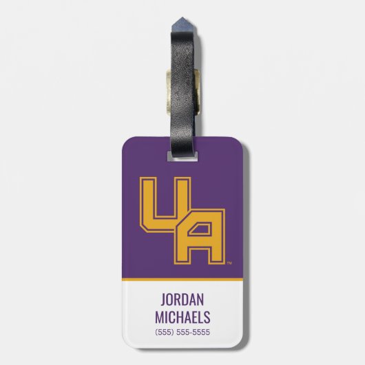 Étiquette À Bagage Logo de l'Université d'Albany Initials (Dos Vertical)