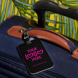 Étiquette À Bagage Logo de société noir et rose vif pour site