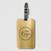 Étiquette À Bagage Logo de votre entreprise en or clair ici (Devant Vertical)