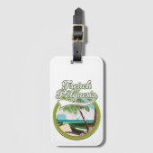 Étiquette À Bagage Logo de voyage de la Polynésie française. (Devant Vertical)