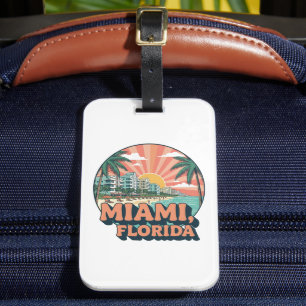 Étiquette À Bagage Logo de voyage de l'art de Miami Floride vintage 8