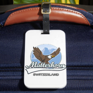 Étiquette À Bagage logo de voyage en Suisse Matterhorn