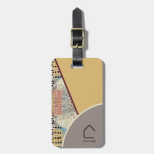 Étiquette À Bagage Logo d'élégance neutre Code QR Accents Abstraits T