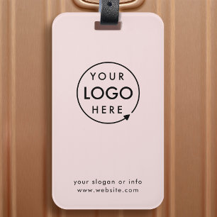 Étiquette À Bagage Logo d'entreprise   Blush Pink Promotional Travel
