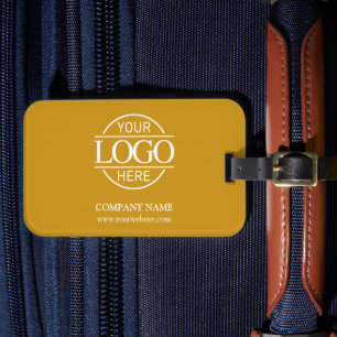 Étiquette À Bagage Logo d'entreprise corporative moutarde minimaliste