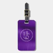 Étiquette À Bagage Logo d'entreprise Faux Violet Violet Ombre Foil (Devant Vertical)