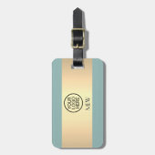 Étiquette À Bagage Logo d'entreprise - Gold Metal Nom monogrammé (Devant Vertical)