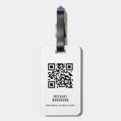 Étiquette À Bagage Logo d'entreprise moderne Code QR (Dos Vertical)