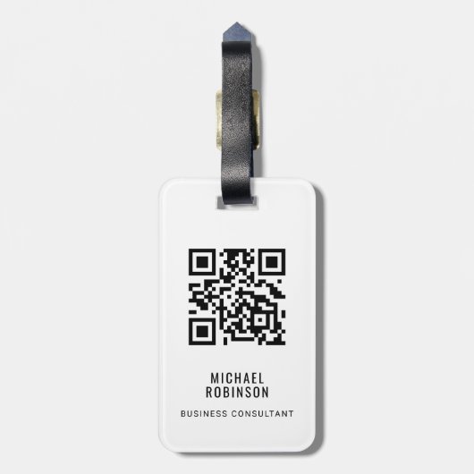 Étiquette À Bagage Logo d'entreprise moderne Code QR (Dos Vertical)