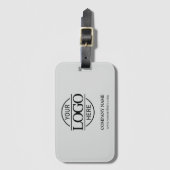 Étiquette À Bagage Logo d'entreprise moderne en gris clair (Devant Vertical)