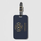 Étiquette À Bagage Logo d'entreprise moderne Marine Blue Corporate Co (Devant Vertical)