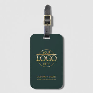 Étiquette À Bagage Logo d'entreprise moderne simple et vert foncé