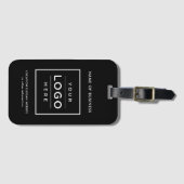 Étiquette À Bagage Logo d'entreprise personnalisé noir et blanc (Devant Horizontal)