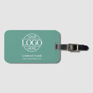 Étiquette À Bagage Logo d'entreprise vert sarcelle simple pour une so